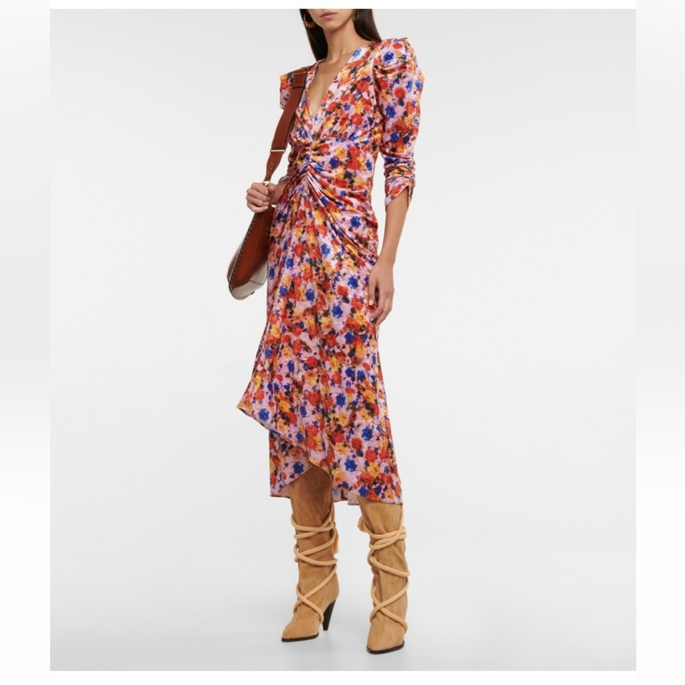 Isabel Marant Gilalbi Floral Velvet Maxi Dress.